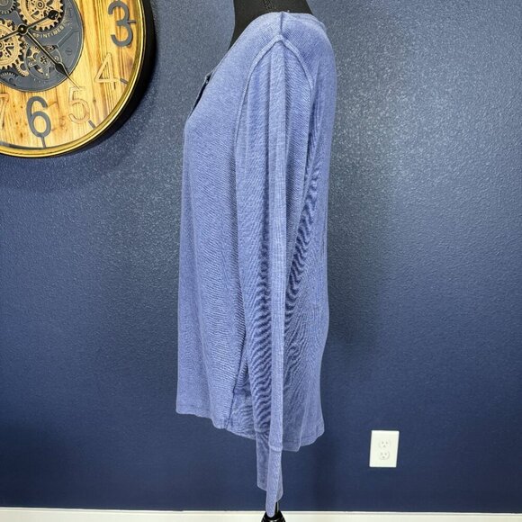 GAP Rib Henley, Heather Blue, XL TALL - Picture 3 of 6